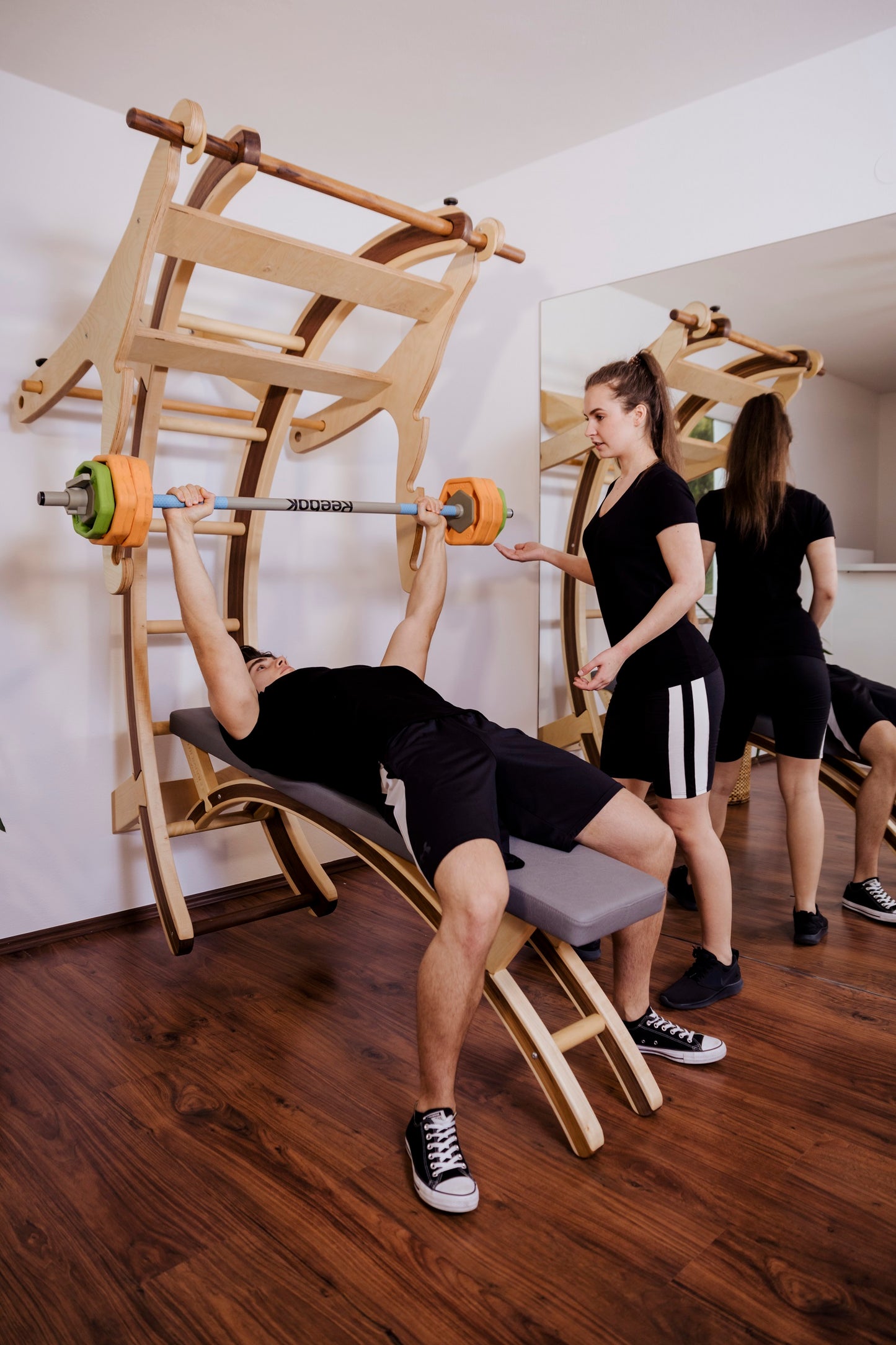 Modul bench press, squat in Multiplexplatte in Birke
